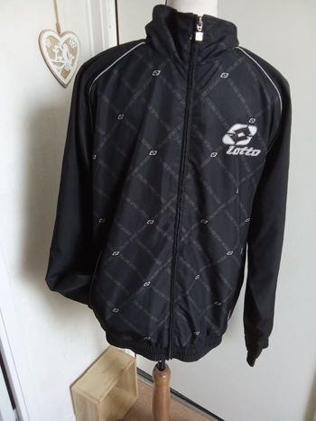 Veste de survêtement homme taille M marque lotto, noir, blanc, motif