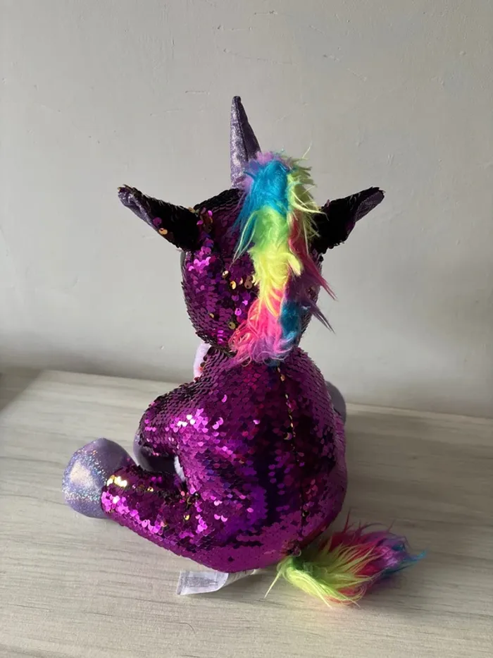 Peluche licorne à paillettes - photo numéro 4