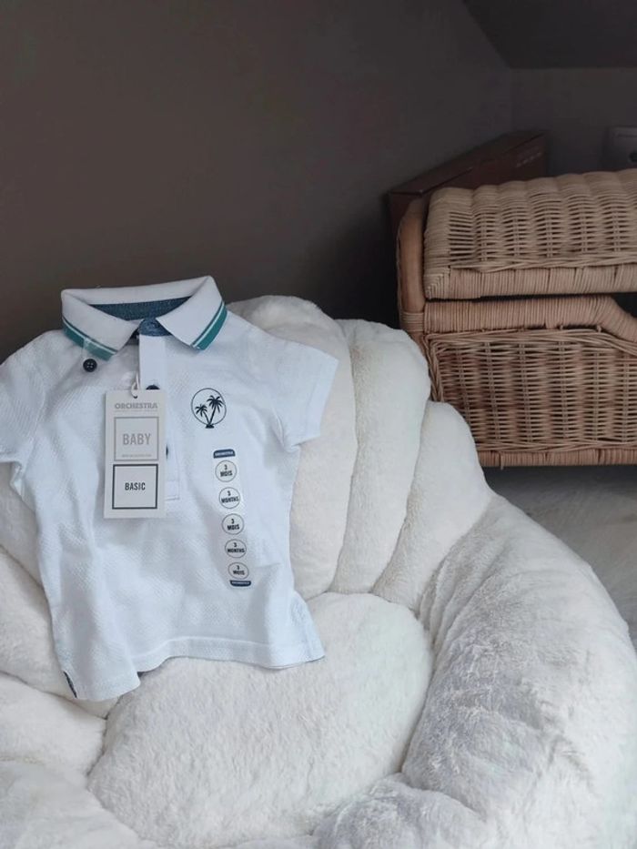 Polo blanc bébé garçon Orchestra