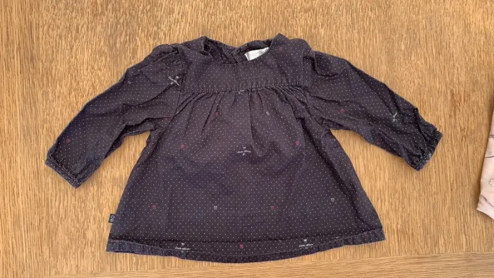 Blouse gris foncé fille 3 mois
