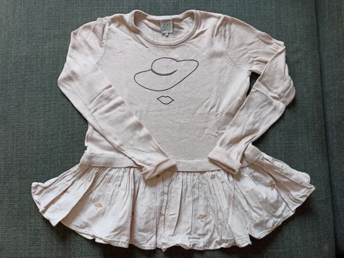 Pull stylé cachemire rose poudrée Little Karl Marc John 8 ans
