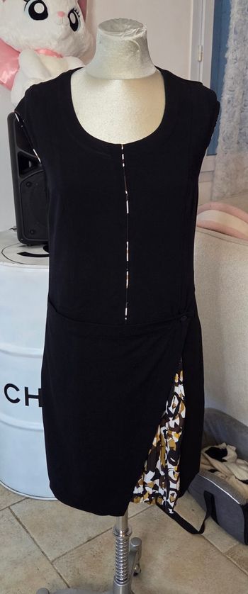 Robe noire Trend by Captain Tortue T38 – Effet portefeuille & plissé – Élégante – État neuf