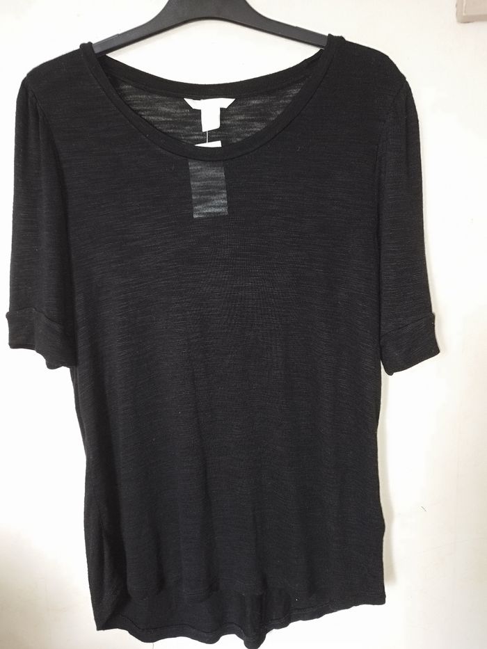 T-shirt noir manches courtes