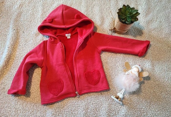 Veste polaire rouge 12 mois