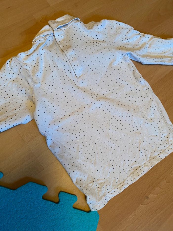 Pull col roulé blanc à pois Kiabi Taille 5 ans - photo numéro 2