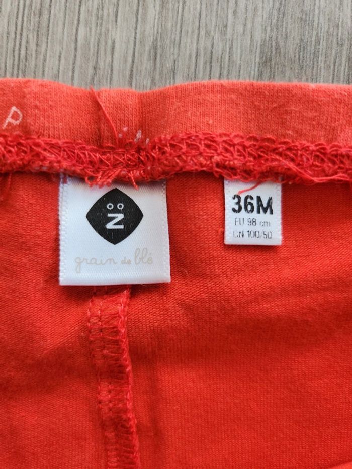 Legging court rouge fille 3 ans - photo numéro 3