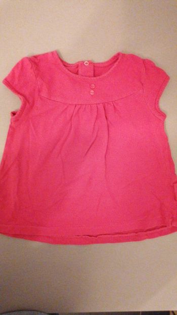 T-shirt rose 100%coton bio 18mois
