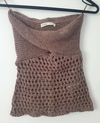 Top crochet marron Pull&Bear