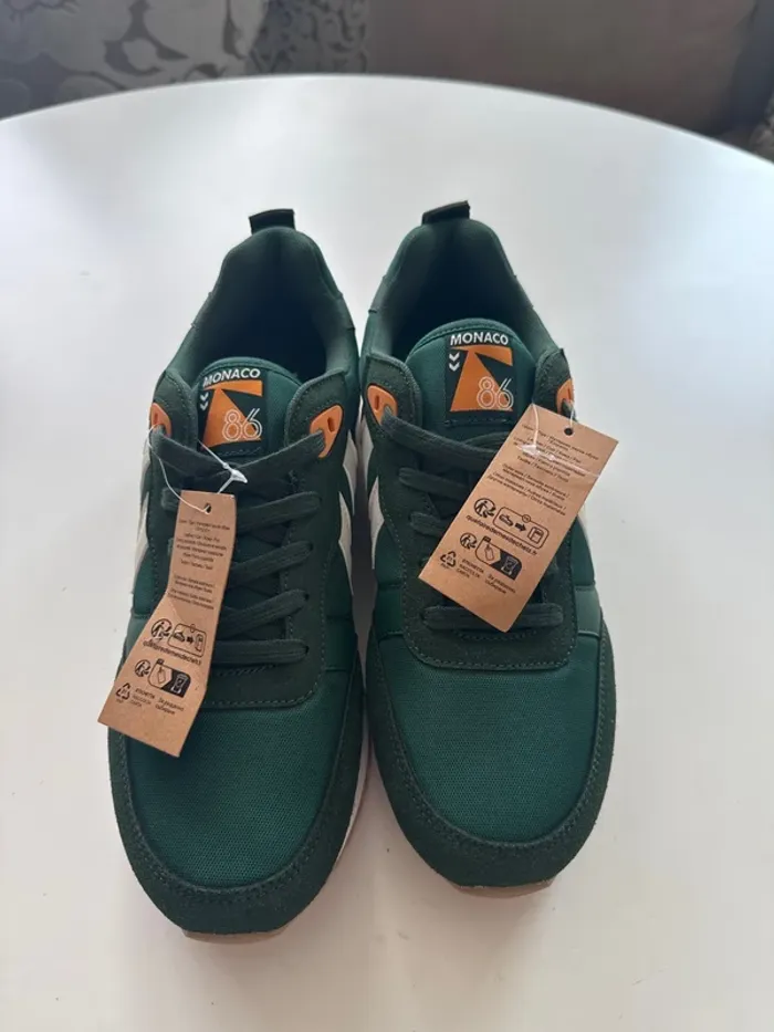 Baskets Hummel Monaco 86 – Taille 42 – Vert & Orange - photo numéro 3