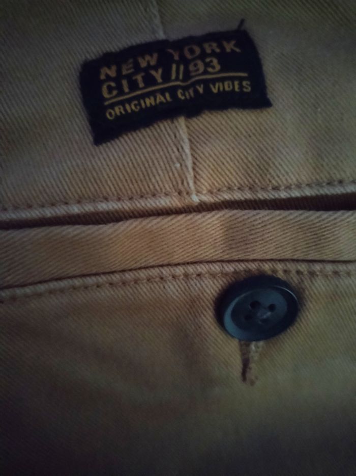 Pantalon élégant straight Fit Camel "H&M" taille réglable 98% coton - photo numéro 9