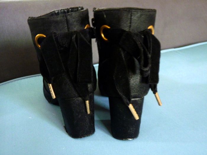 Chaussure Femme bottines Gémo boots 38 noir talon TBE - photo numéro 2