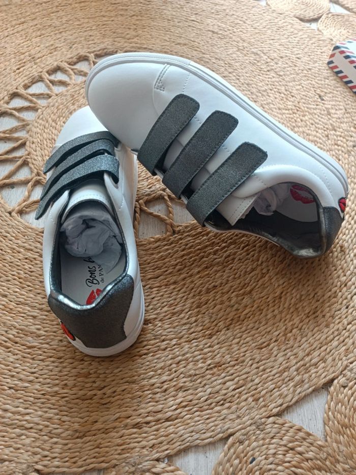 Baskets blanches cuir scratch argentés Edith Bons Baisers de Paname Taille 40 Neuf dans sa boîte - photo numéro 9