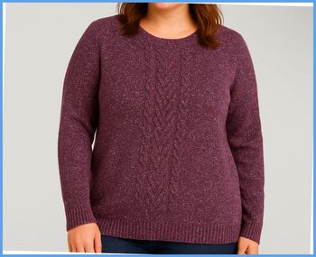 Pull torsadé Femme L.L. Bean Bordeaux Taille M