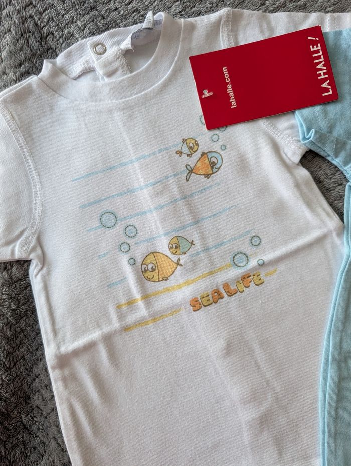 NEUF, lot de 3 combishorts La Halle, 1 mois - photo numéro 2