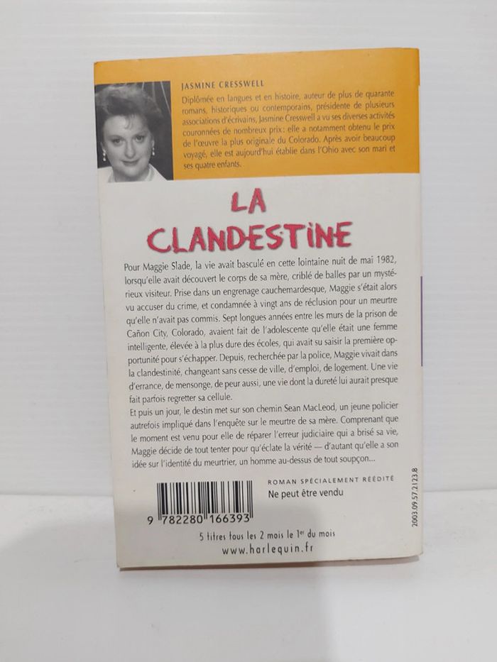 La clandestine de Jasmine Cresswell, défauts voir photos - photo numéro 2