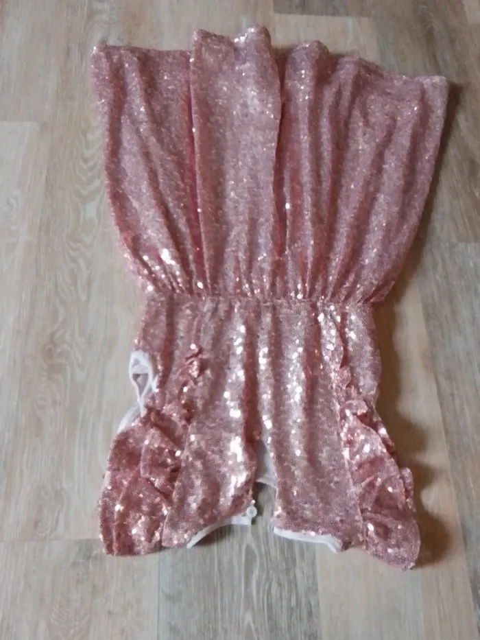 Robe rose paillette sequin 5/6 ans  tex - photo numéro 9