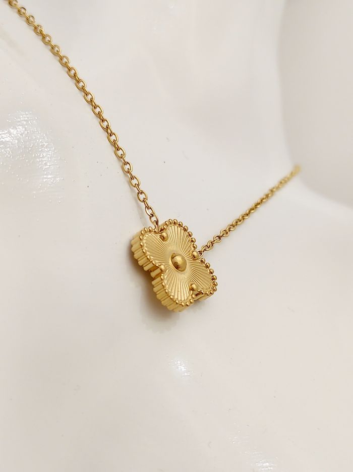 Collier trèfle à quatre feuilles plaqué or 18carats - photo numéro 4