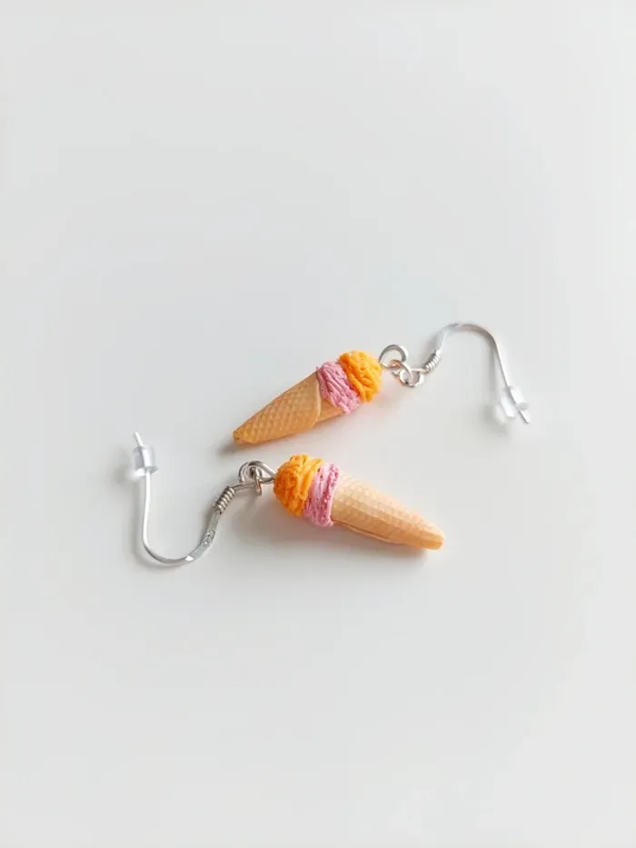 Boucles d'oreilles cornet de glace - photo numéro 3