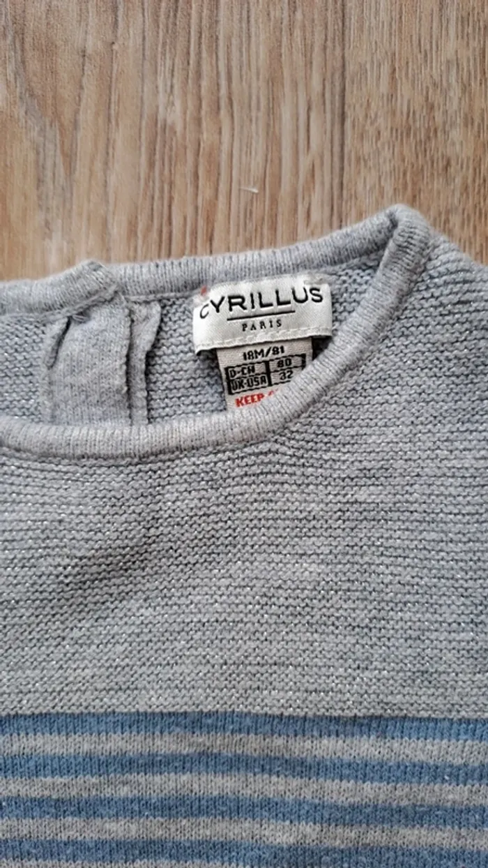 Robe mi saison Cyrillus pailleté 18 mois fille - photo numéro 3