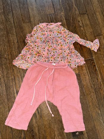 Blouse et pantalon léger Bout’chou 9 mois