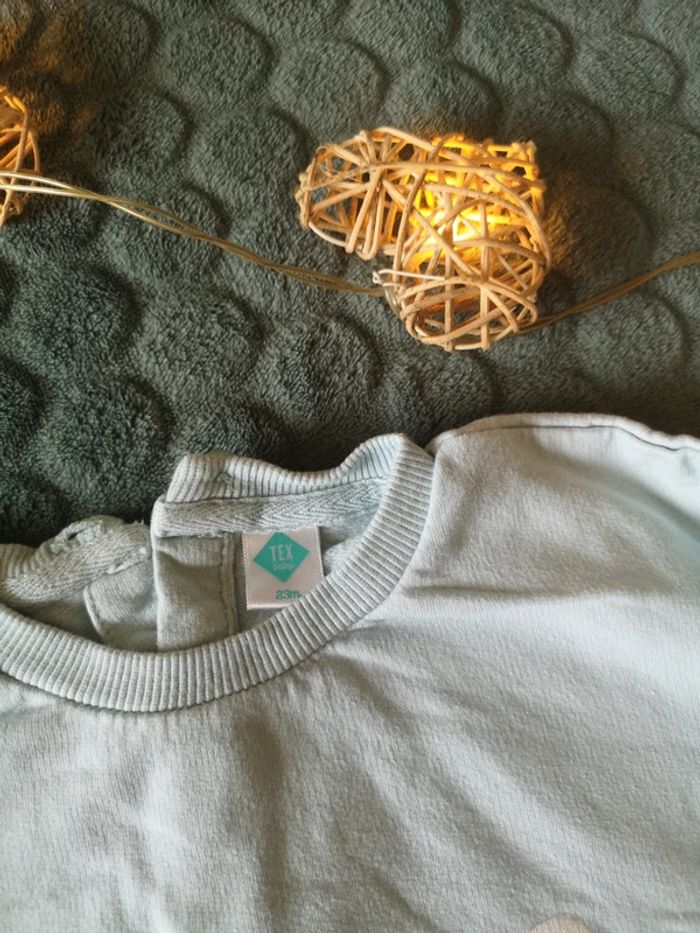 Pull bleu clair motif lapin - photo numéro 3