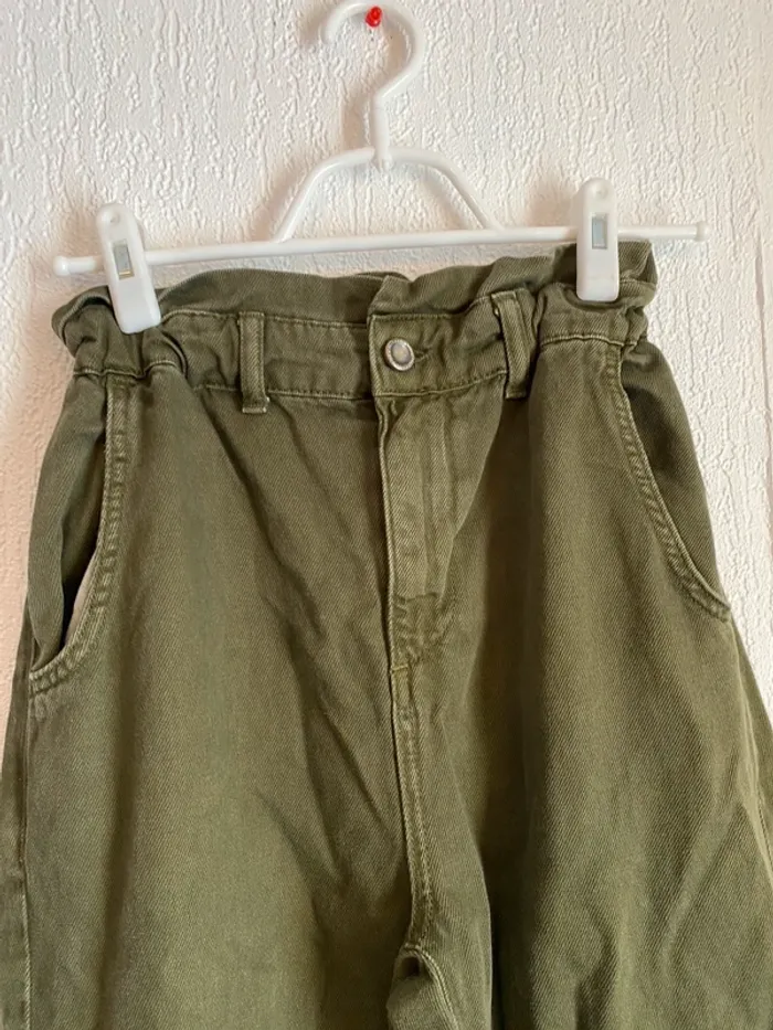Jean pantalon kaki taille xxs 32 Zara - photo numéro 3