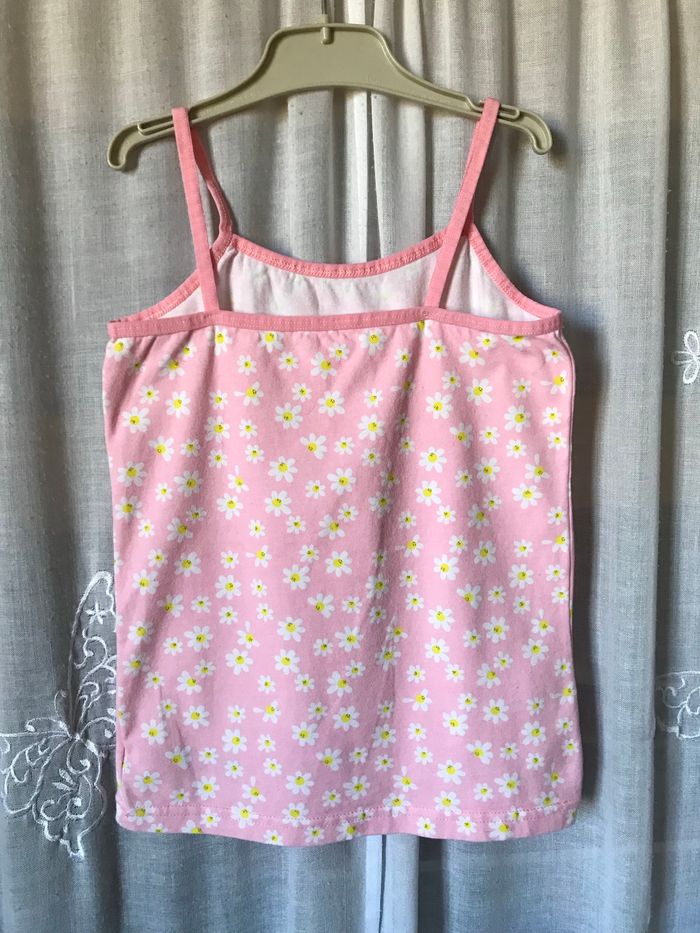 T-shirt tricot de corps rose à pâquerettes 7-8 ans zeeman - photo numéro 4