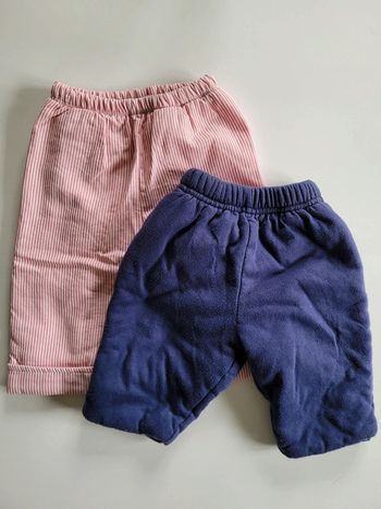Lot 2 pantalons chaud - 6 mois