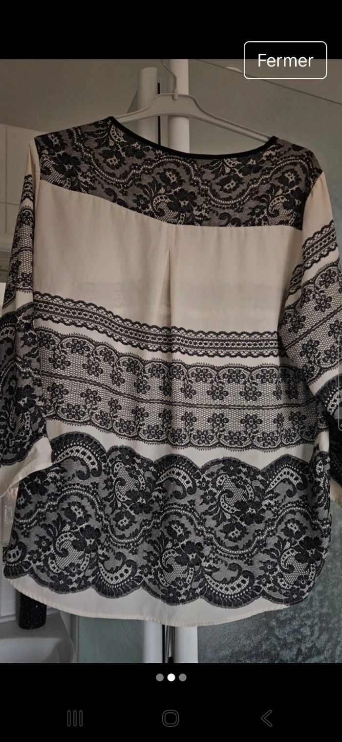 Blouse Zara impression dentelle - photo numéro 2
