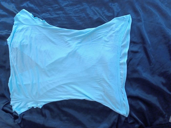 tee-shirt bleu manche courte - photo numéro 2