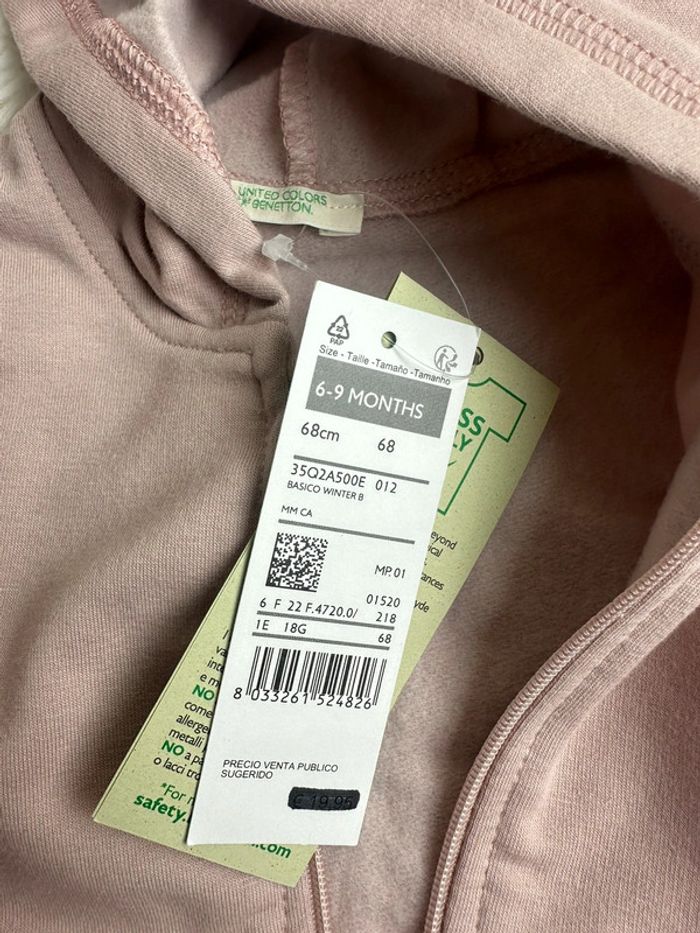 Gilet zippé Benetton taille 6-9 mois - photo numéro 3