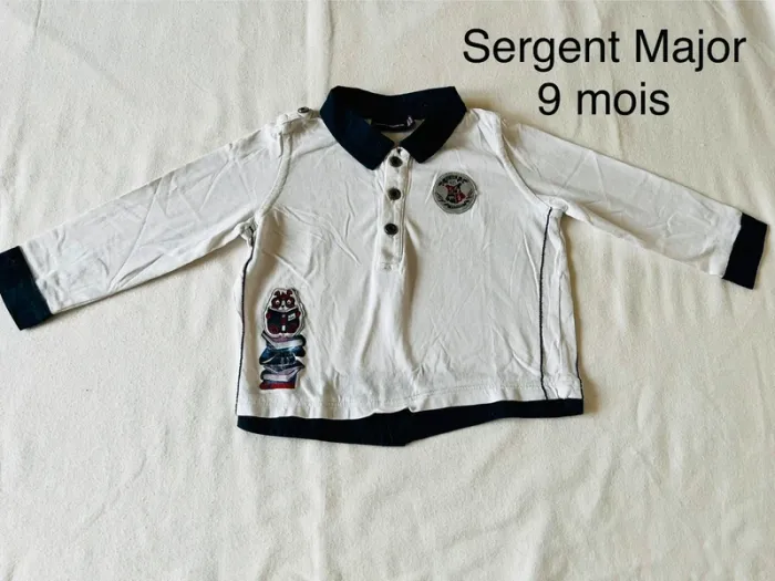 Polo manches longues sergent Major 9 mois
