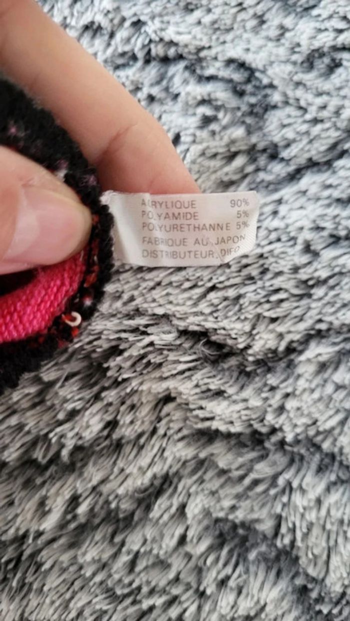 Paire de gants bicolores rose et noir 5-8 ans environ - photo numéro 3