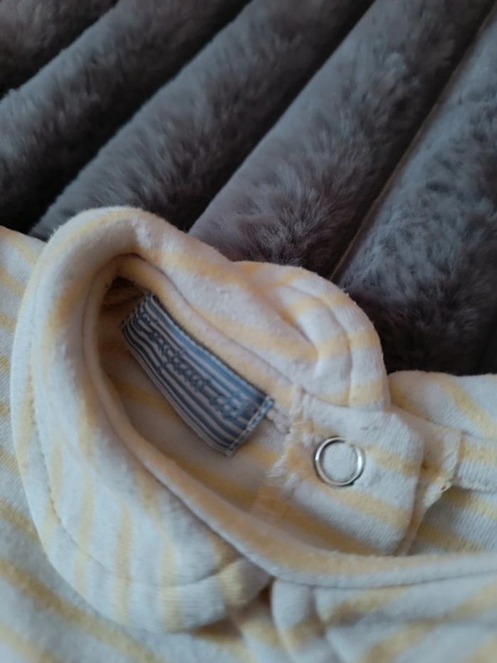 2Euros _ T-shirt col claudine à rayures T. 3 - 6 mois L'Enfant Do - photo numéro 4