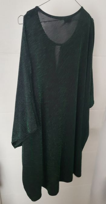 Lumineuse tunique de fête verte pailletée 58/60 Yours Clothing