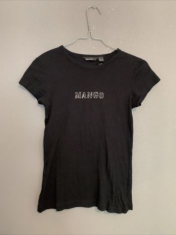 Haut Tshirt Noir Basique Mango TS
