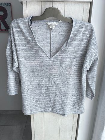 T-shirt manches 3/4 col V