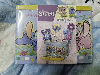 Joli coffret dans boites métallique de cartes de voeux stitch 