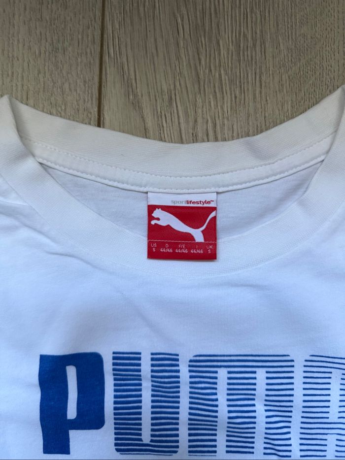 T-shirt puma blanc et bleu taille S - photo numéro 3