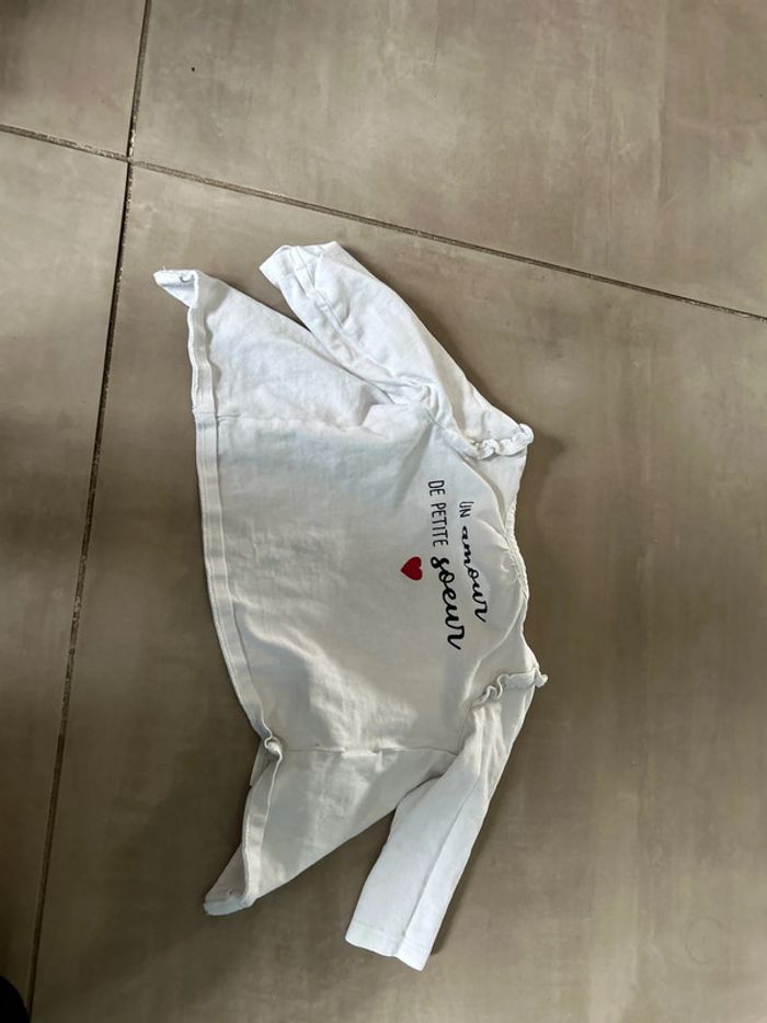 T shirt manche longue petite soeur 6 mois