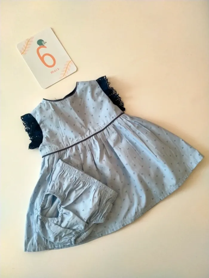 Ensemble robe + culotte bébé fille Coco Acqua Taille 6 mois - photo numéro 2