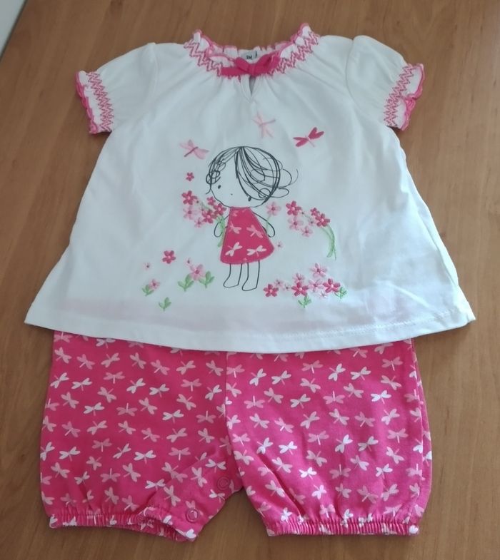 Combishort manches courtes 3 mois fille