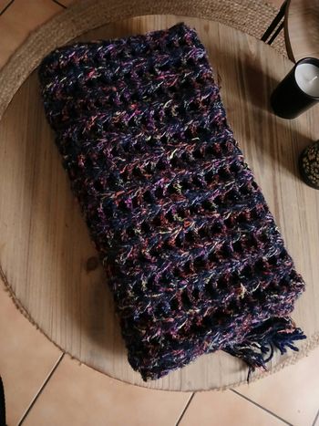 Echarpe laine bleu marine - Artisan