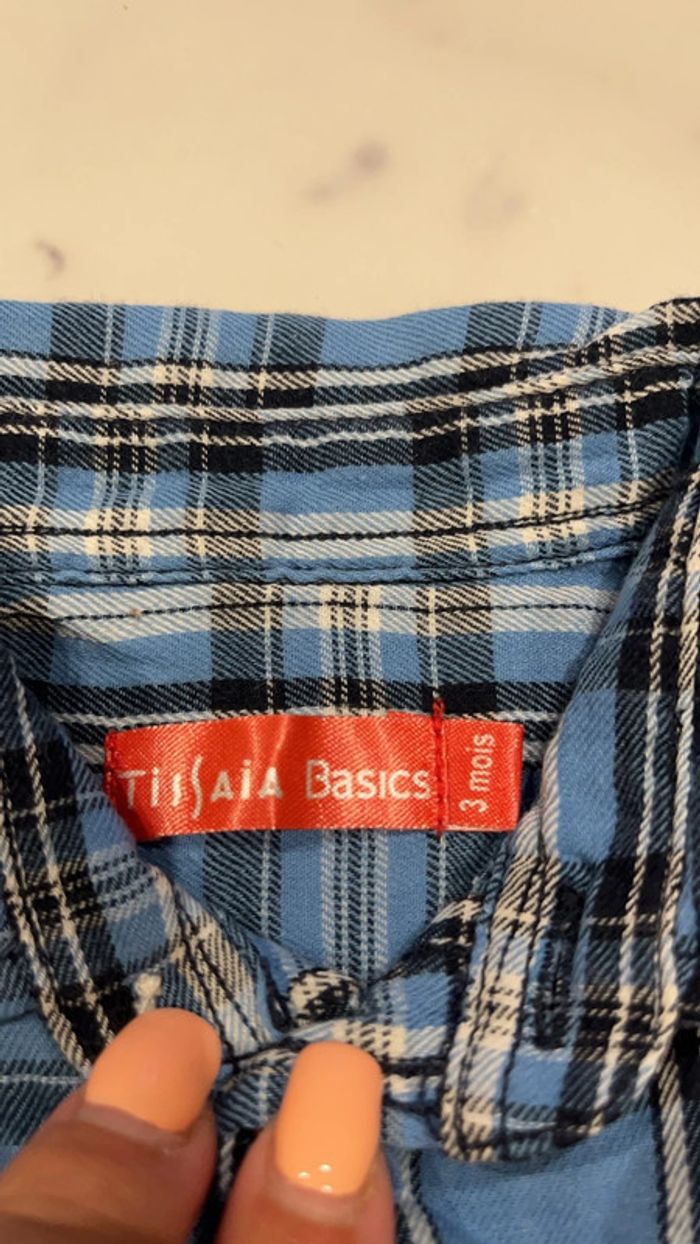 Chemise à carreaux bleue - photo numéro 4