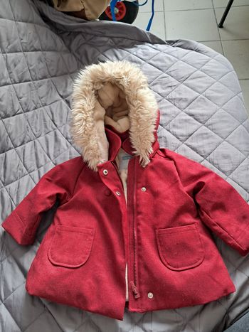 Manteau d'hiver rouge bordeaux Obaïbi - 12 mois (74cm)