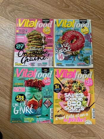 Lot de 4 magazines revues cuisine vitalfood - recettes