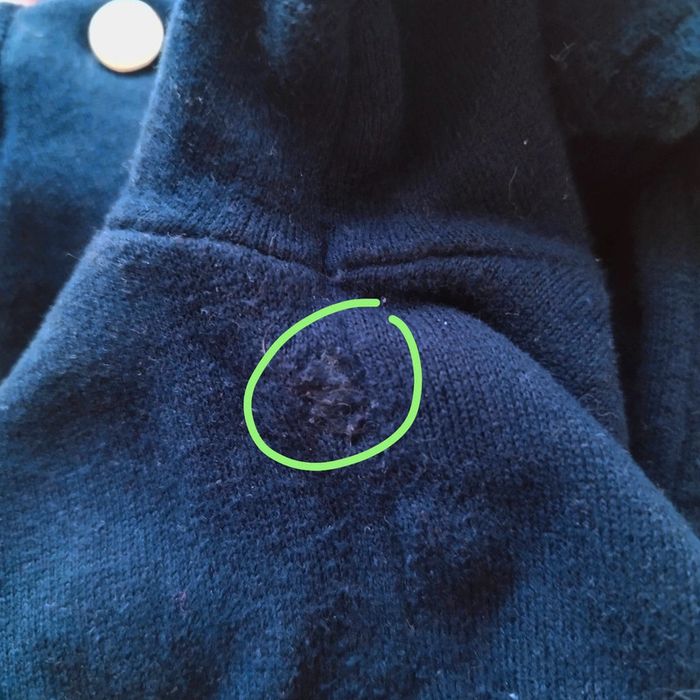 Pull jacadi bleu marine sphères blanches cœur - photo numéro 7