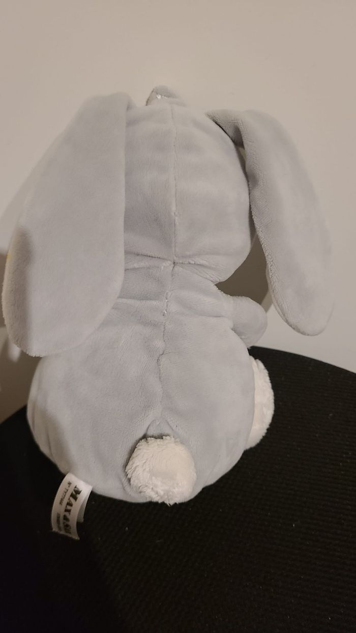 MAX ET SAX DOUDOU PELUCHE OURS DEGUISE LAPIN GRIS BLANC ETOILE - photo numéro 2