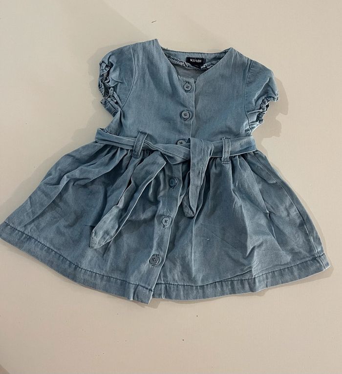 Robe manches courtes effet jeans - 3 mois - Kiabi