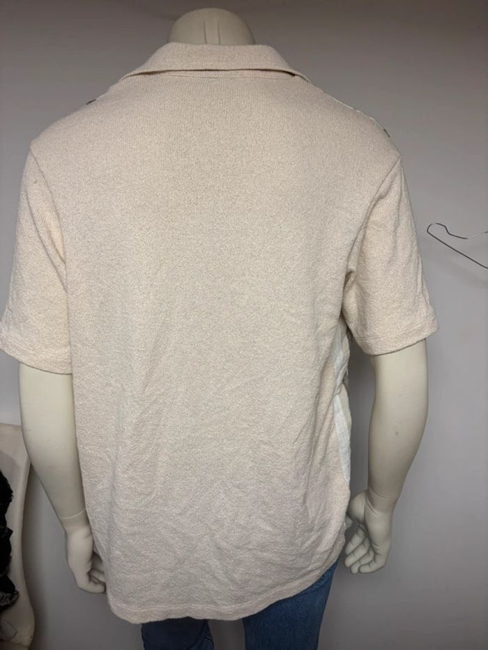 Chemise Zara Manche Courte en Coton Éponge - Taille L - Beige et Taupe - photo numéro 8